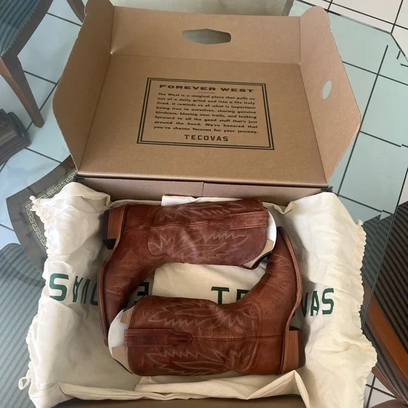 Tecovas The Jamie Cowgirl Boots Scotch Goat Leather 5.5 - Picture 4 of 8